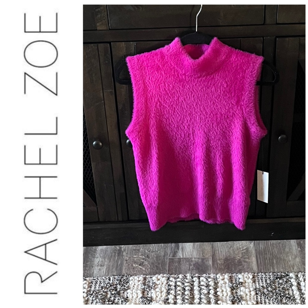 NWT RACHEL ZOE Hot Pink Super Soft Pullover Sweater Vest Sz: XS